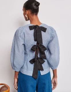Ada Puff Sleeve Bow Top