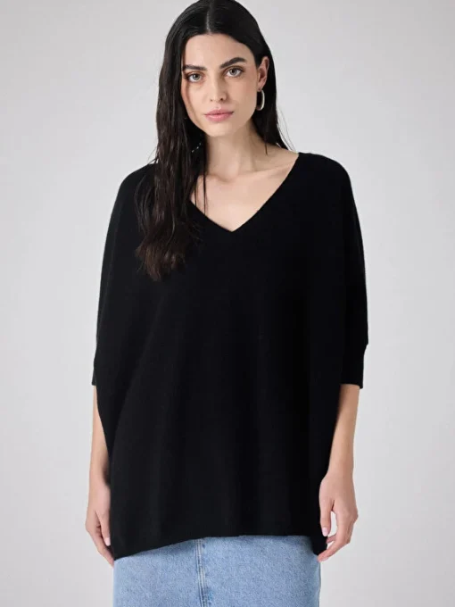 Aimee Poncho Jumper Black