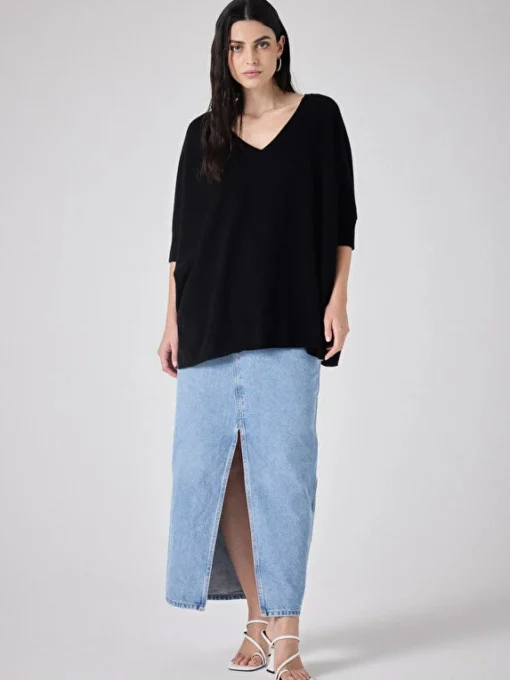 Aimee Poncho Jumper Black
