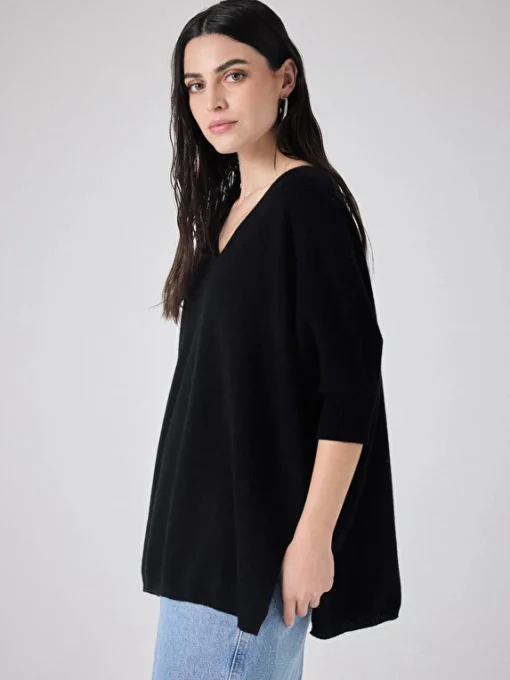 Aimee Poncho Jumper Black