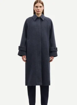Alma Coat Blue Mix Houndstooth