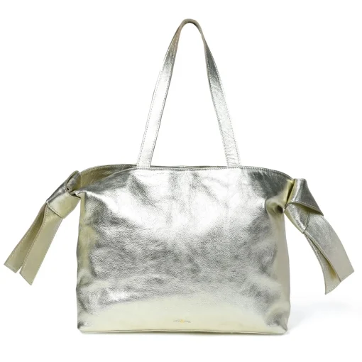 Anika Bow Tote Pale Gold