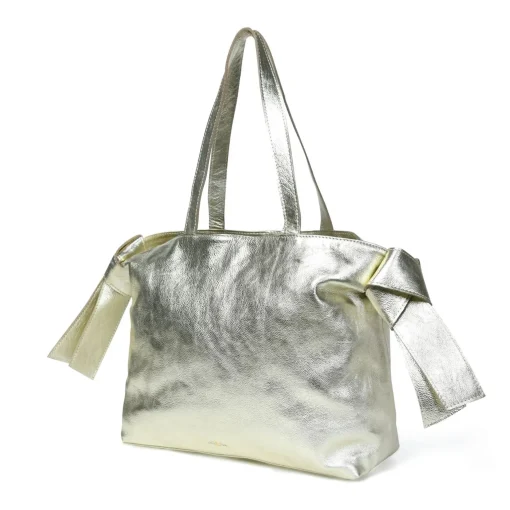 Anika Bow Tote Pale Gold