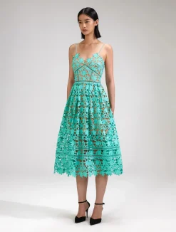 Aqua Azaelea Lace Midi Dress