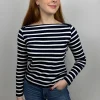 Attila Top Navy Pinstripe