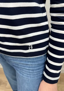 Attila Top Navy Pinstripe