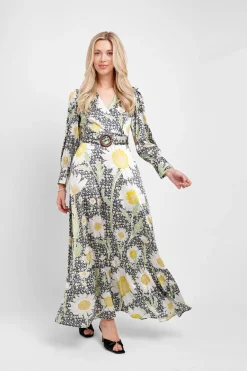Belted Maxi Dress Daisies