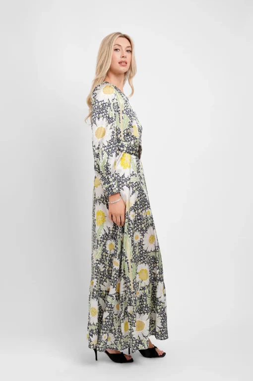 Belted Maxi Dress Daisies