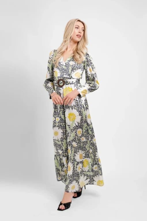 Belted Maxi Dress Daisies