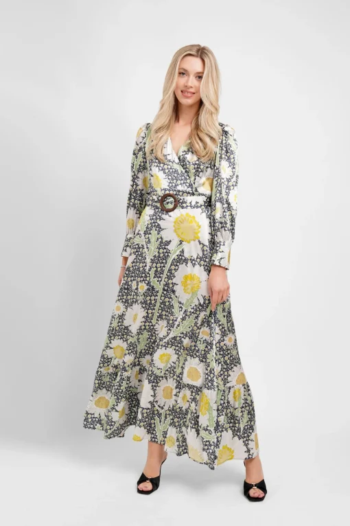 Belted Maxi Dress Daisies
