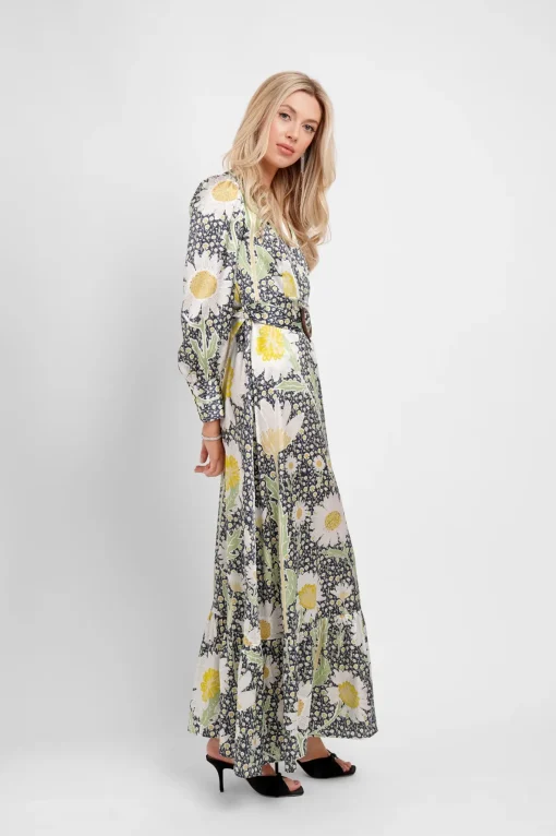 Belted Maxi Dress Daisies