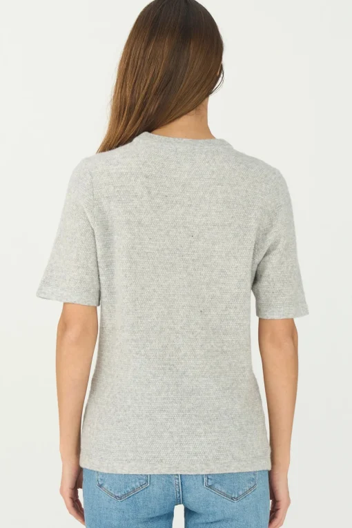 Billie 2/4 Sleeve Knit Grey Melange