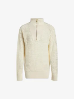 Billie Half Zip Knit Egret