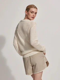 Billie Half Zip Knit Egret