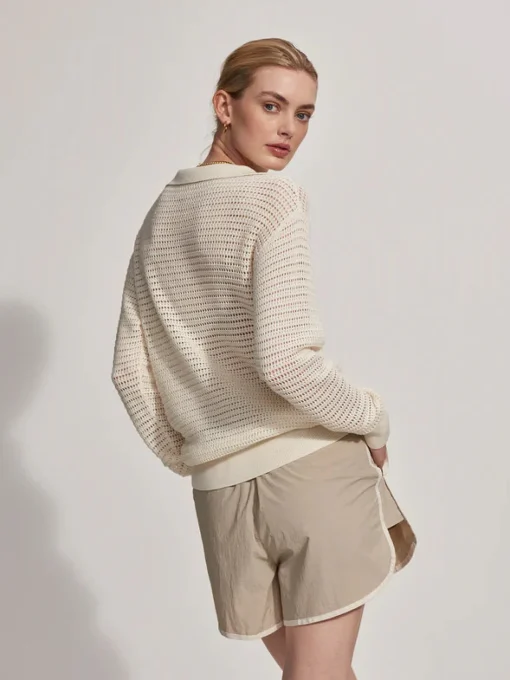 Billie Half Zip Knit Egret