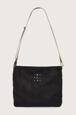 Black Balalaika Bag Linen Strap