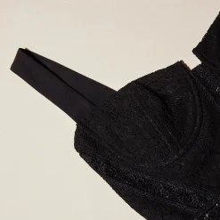 Black Cord Lace Midi Dress
