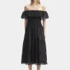 Black Cotton Midi Dress