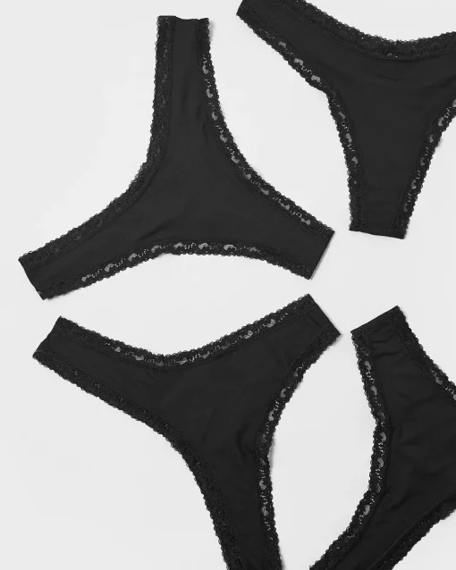 Black Four Pack Thong Box