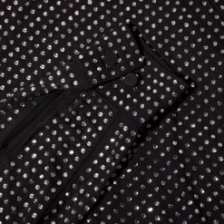Black Rhinestone Mini Shirt Dress