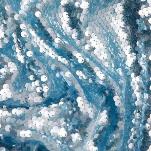 Blue Sequin V-Neck Maxi Dress