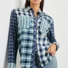 Brando Shirt Sky Navy Mixed Plaid