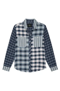 Brando Shirt Sky Navy Mixed Plaid