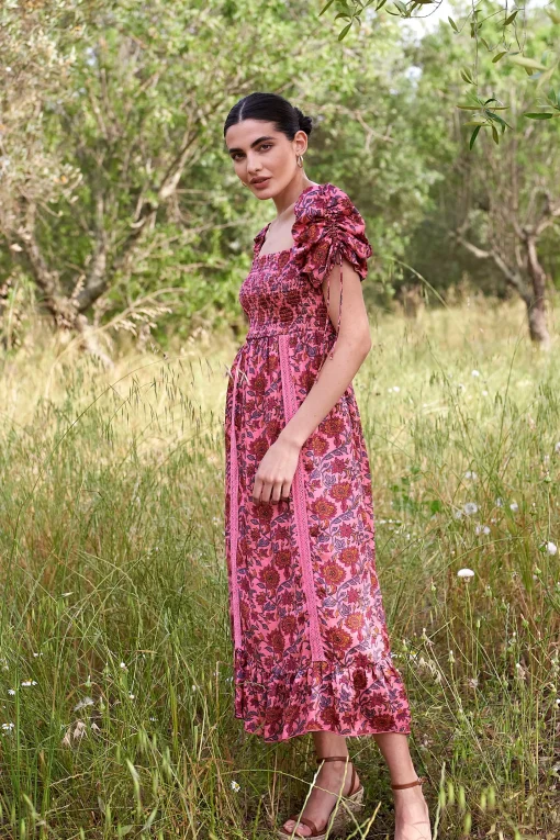 Camilla Dress Magenta Rosa