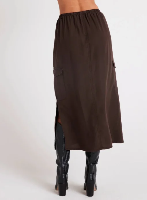Cargo Midi Skirt Chocolate Brown