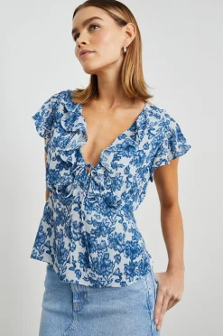 Carmine Top Chambray Floral
