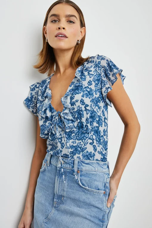 Carmine Top Chambray Floral