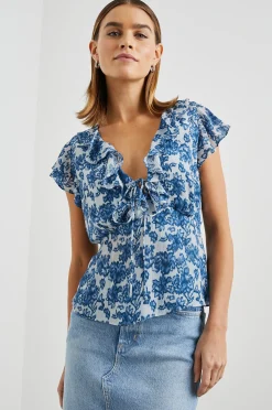 Carmine Top Chambray Floral