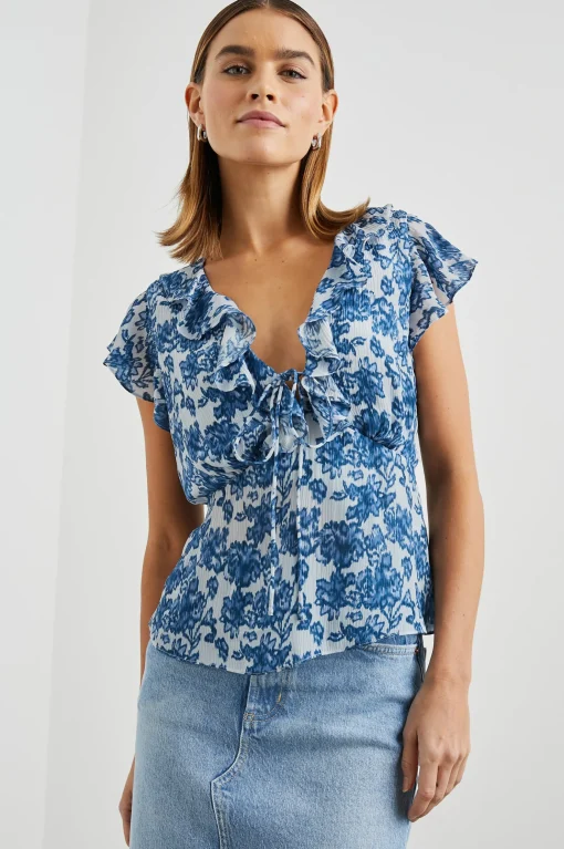 Carmine Top Chambray Floral