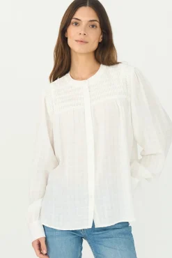 Cassie Pintuck Shirt White