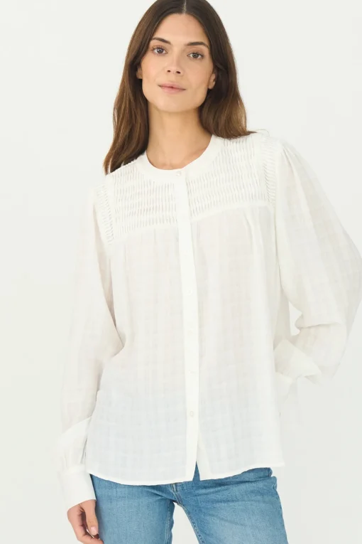 Cassie Pintuck Shirt White