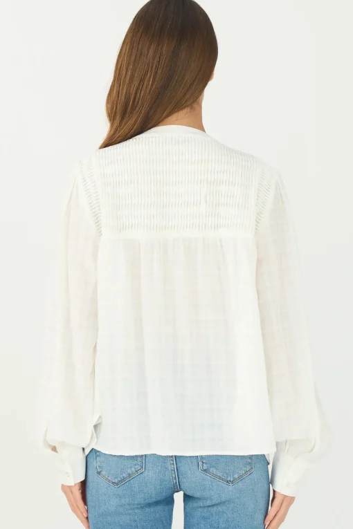 Cassie Pintuck Shirt White