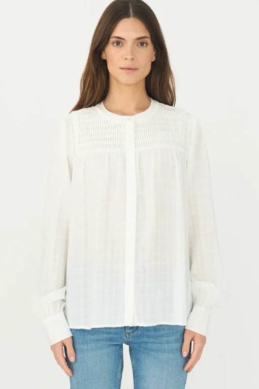 Cassie Pintuck Shirt White
