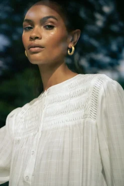 Cassie Pintuck Shirt White