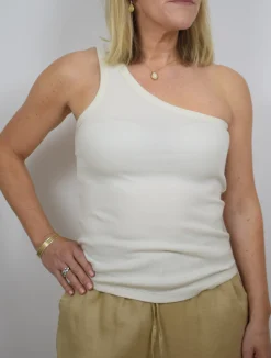 Clara Sleeveless Tee Ecru