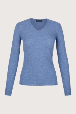 Classic V-Neck Cashmere Blue