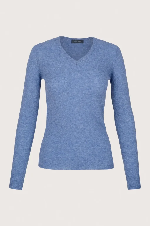 Classic V-Neck Cashmere Blue
