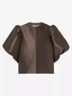 Cleo Puff Sleeve Top Chocolate