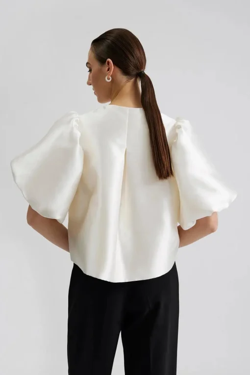 Cleo Puff Sleeve Top Ivory