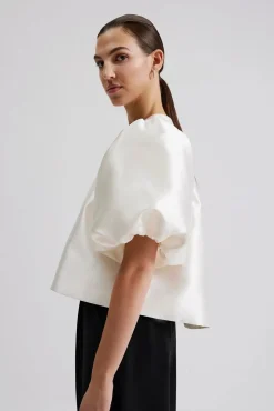 Cleo Puff Sleeve Top Ivory