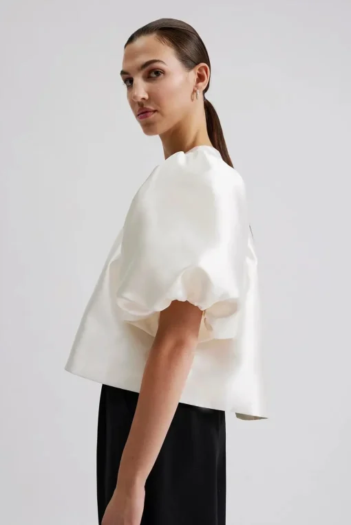 Cleo Puff Sleeve Top Ivory