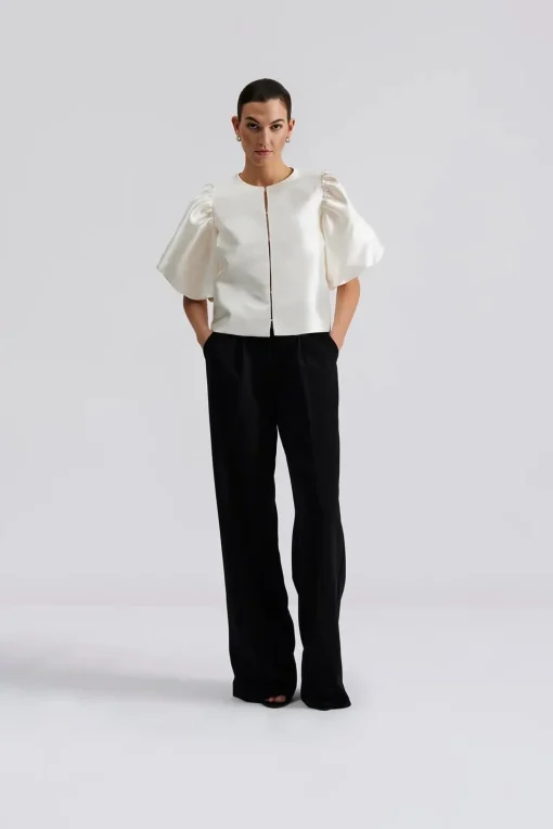 Cleo Puff Sleeve Top Ivory