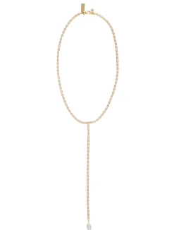 CZ Lanyard Necklace Oval