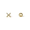 Diamond & Yellow Gold XO Studs