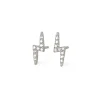 Diamond and Silver Lightening Bolt Stud