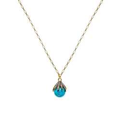 Diamond Claw & Turquoise Necklace